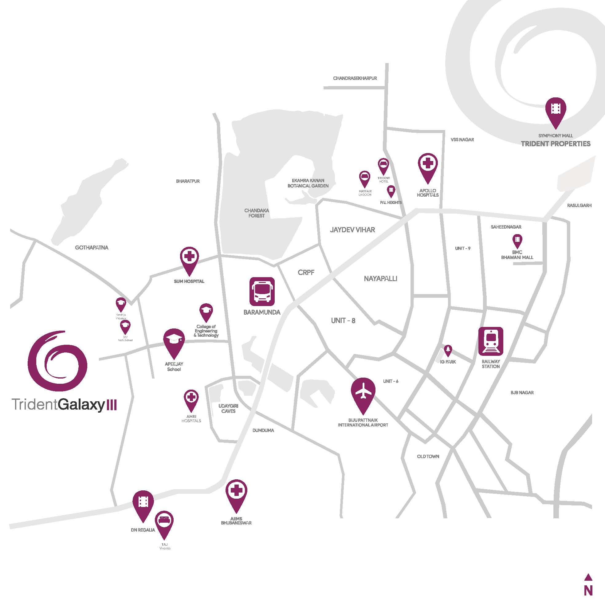 Trident Galaxy 3 BHK Luxury Flats at Kalinga Nagar, Bhubaneswar